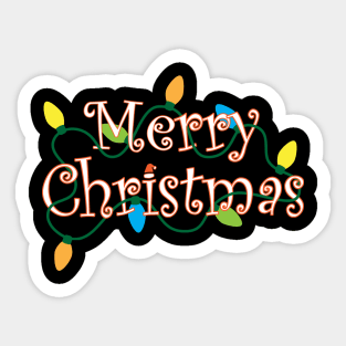 Merry Christmas White and Orange Sticker